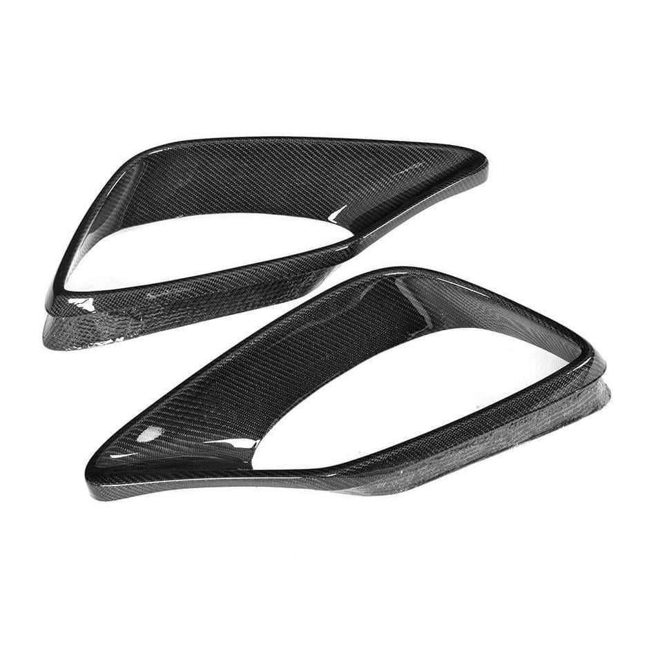 For Mecerdes Benz S-class W222 AMG facelift 16-18 Carbon Fiber Front Bumper Air Flow Corner Grille Vent Trims