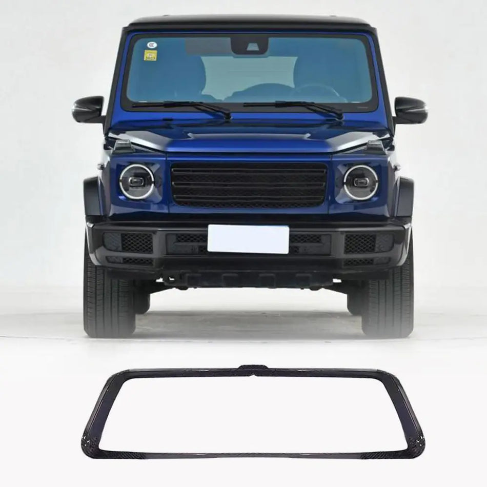 For Mercedes-Benz G Class W464 G500 G550 Sport Utility 4-Door 19-23 Dry Carbon Fiber Front Grille Frame Outline Cover Trim