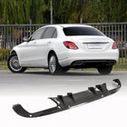 Mercedes Benz C Class W205 C160 C180 C200 C300 Base Sedan 4Door 2015-2019 Rear Bumper Diffuser Carbon Fiber-Ahacarbon