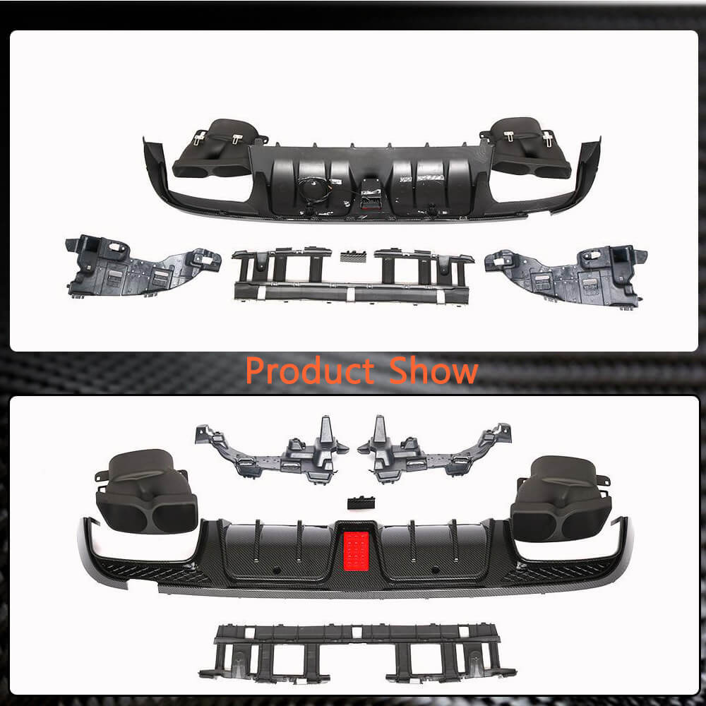 Mercedes Benz W205 C200 C250 Carbon look PP Rear Diffuser