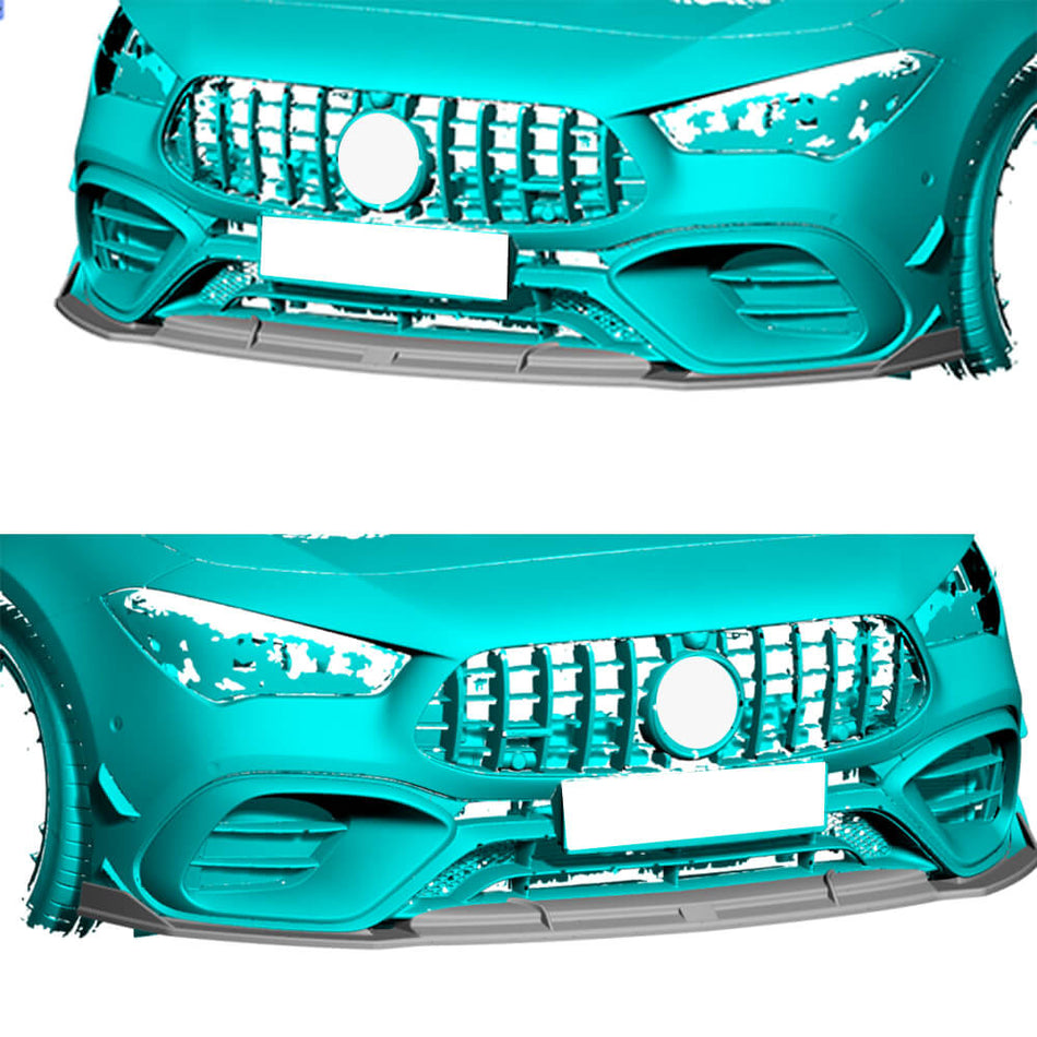 For Mercedes Benz CLA45 AMG Sedan 4-Door Carbon Fiber Front Bumper Lip Spoiler Wide Body Kit