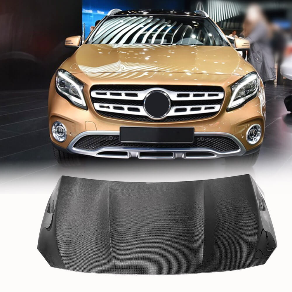 Mercedes Benz GLA Class X156 AMG Sport Utility 2015-2020 Engine Bonnet Hood Cover Carbon Fiber-Ahacarbon