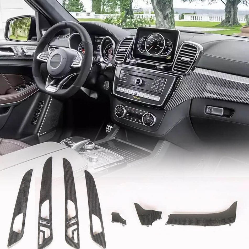 For Mercedes Benz GLE Class C292 GLE43 GLE450 GLE63 AMG Carbon Fiber Interior Dashboard Trims Body Kit