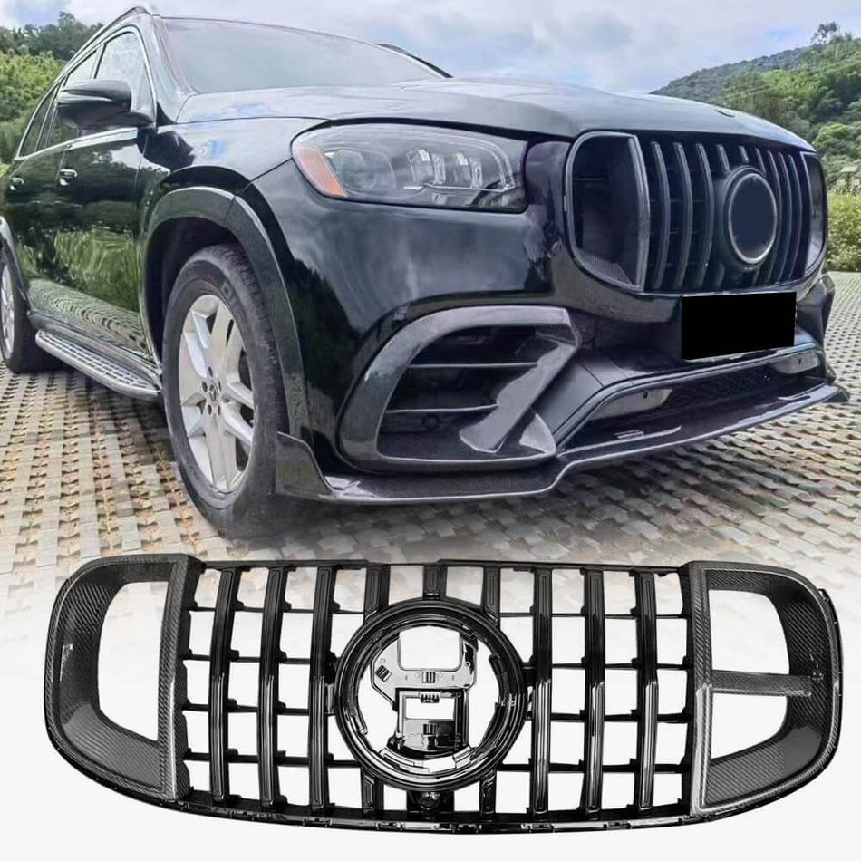 Mercedes Benz GLS63 X167 AMG 2020-2025 Front Grille Carbon Fiber-Ahacarbon