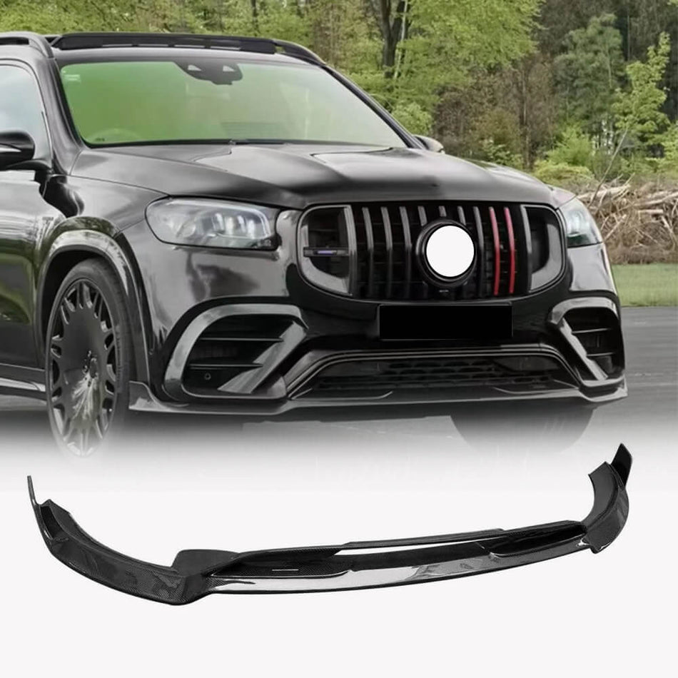 Mercedes Benz GLS63 X167 AMG Base Sport Utility 4-Door 2020-2024 Front Bumper Lip Carbon Fiber-Ahacarbon