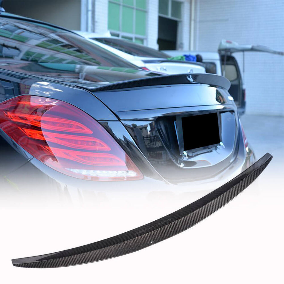 For Mercedes Benz S Class W222 Carbon Fiber Rear Trunk Spoiler Wing Lip Car Spoiler