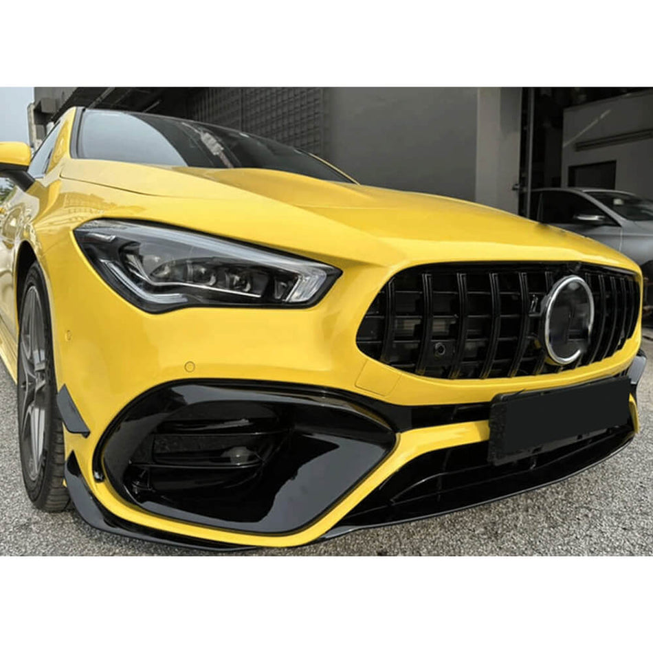 For Mercedes Benz W118 C118 CLA45 AMG 20-22 Glossy Black Front Bumper Air Vent Covers