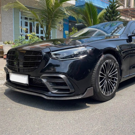 Mercedes Benz W223 S450 S500 S580 2021-2025 Carbon Fiber Front Bumper Lip-Ahacarbon