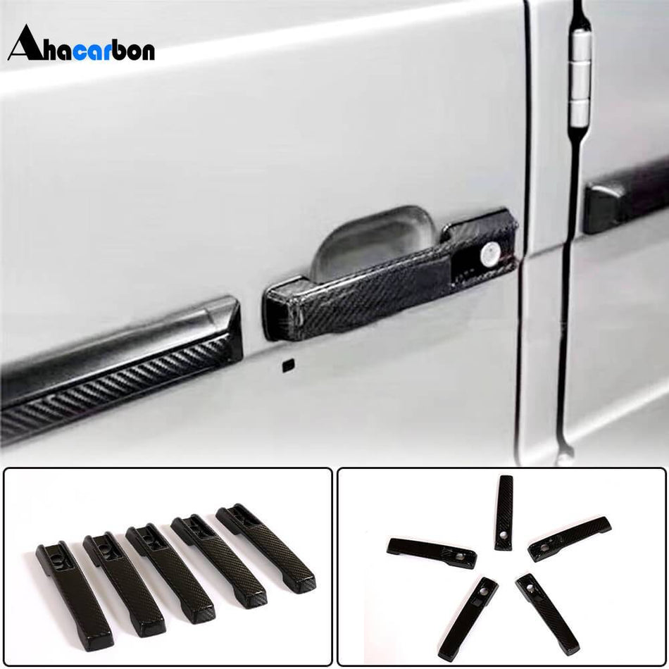 AHACARBON Automobile Door Handles Covers  for Mercedes Benz G Class W463 2004-2018 Dry Carbon Fiber