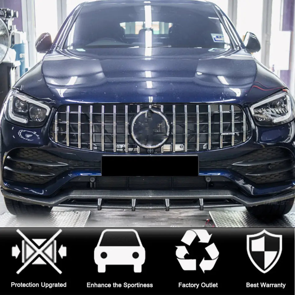 For Mercedes Benz X253 GLC300 GLC300e Sport Carbon Fiber Front Bumper Lip Spoiler Wide Body Kit