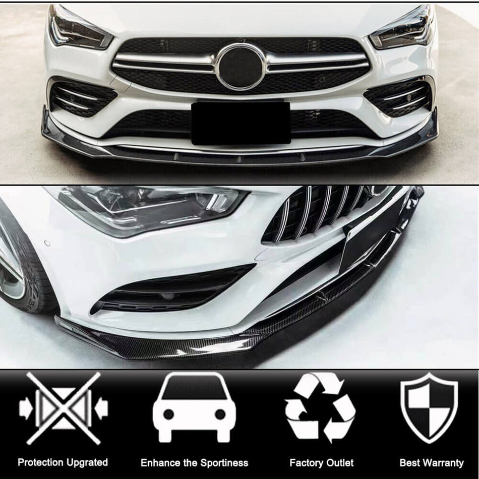 For Mercedes Benz (W118) C118 CLA200 CLA250 Sedan 4-Door 20-22 Carbon Fiber Rear Bumper Diffuser Lower Cover