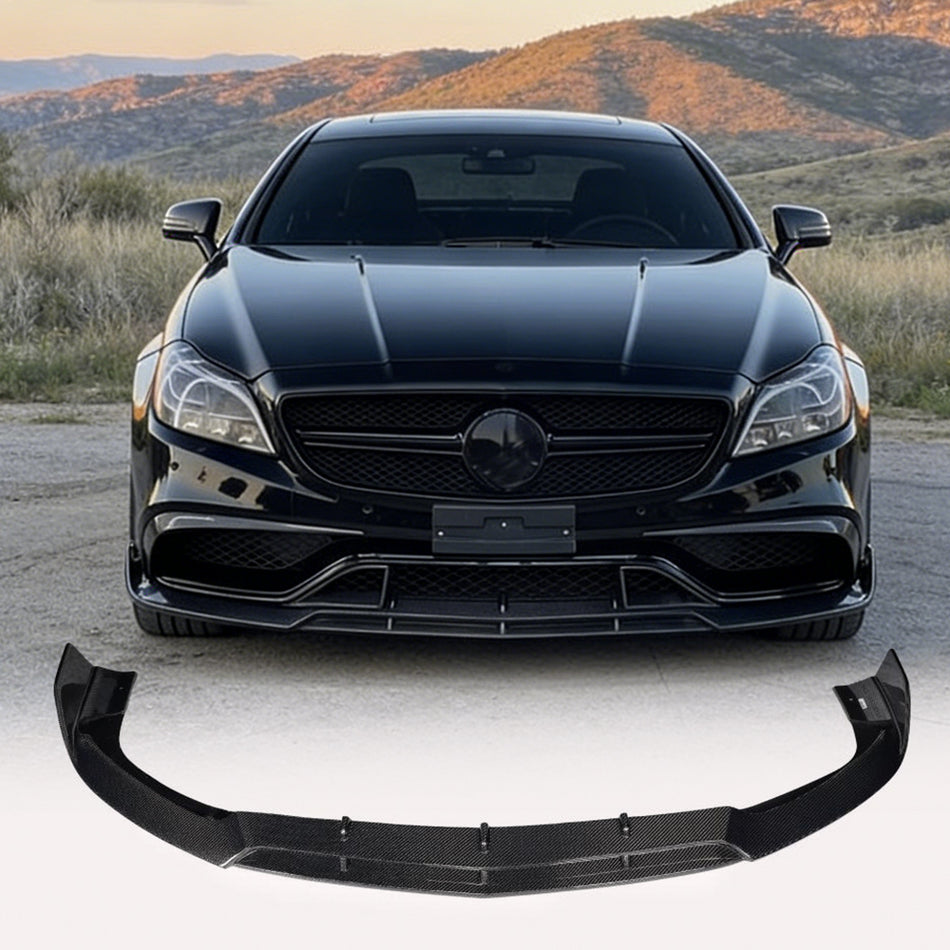 Mercedes Benz (W218) C218 CLS63 AMG S 2015-2018 Front Bumper Lip Carbon Fiber-Ahacarbon