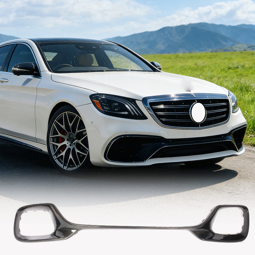 For Mercedes Benz W222 S63 S65 AMG Carbon Fiber Front Bumper Decoration Vent Trims-Ahacarbon