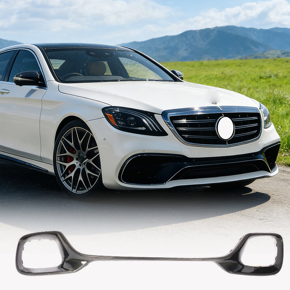 For Mercedes Benz W222 S63 S65 AMG Carbon Fiber Front Bumper Decoration Vent Trims-Ahacarbon
