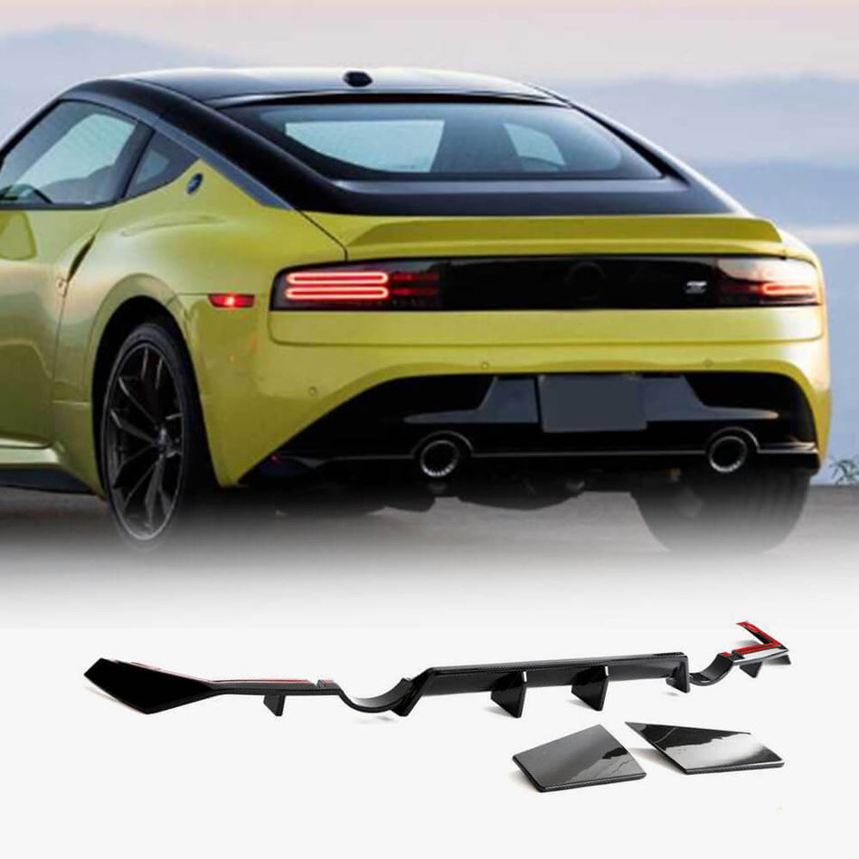 For Nissan 400Z Dry Carbon Fiber Add-on Rear Bumper Diffuser Body Kit