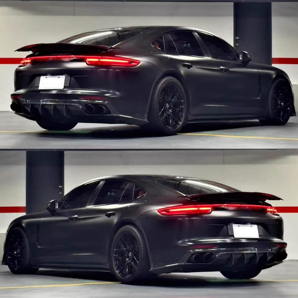 Porsche Panamera 971.2 2017-2026 Carbon Fiber Rear Bumper Diffuser Lip Spoiler-Ahacarbon