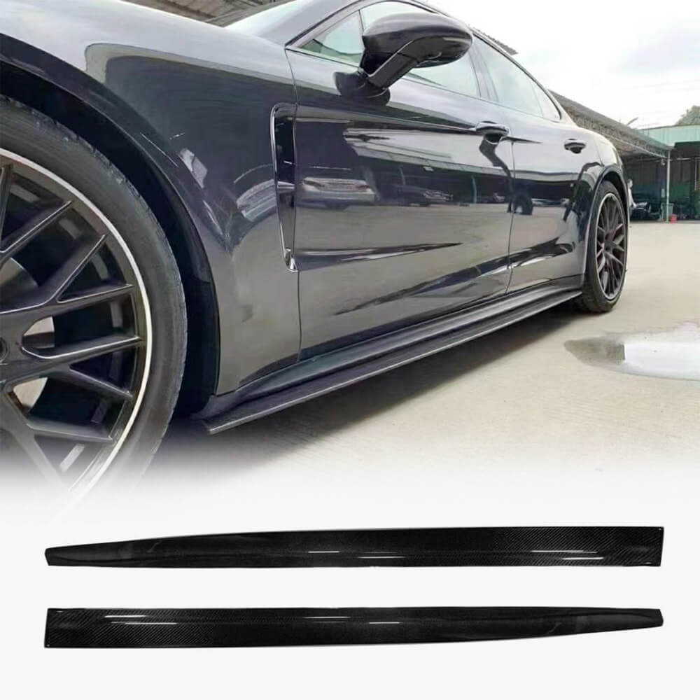 Porsche Panamera 971.2 2017-2026 Carbon Fiber Side Skirts Extension Lip Spoiler-Ahacarbon