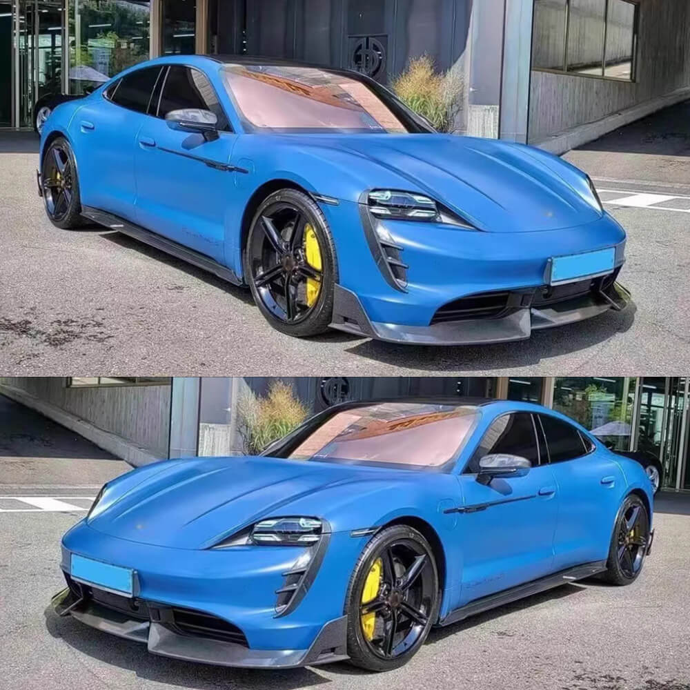 Porsche Taycan Turbo S 9J1 Carbon Fiber Front Lip Spoiler