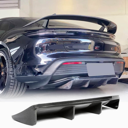 Porsche Taycan Base 4S Sedan 4-Door 2019-2024 Carbon Fiber Rear Bumper Lip-Ahacarbon