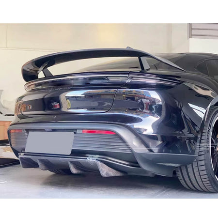 Porsche Taycan Base 4S Sedan 4-Door 2019-2024 Carbon Fiber Rear Bumper Lip-Ahacarbon