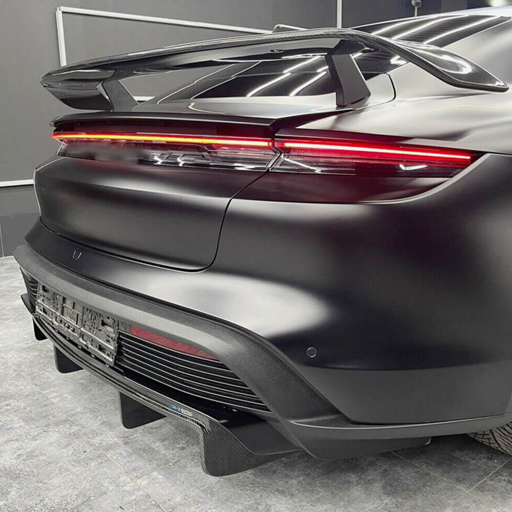 Porsche Taycan Base 4S Sedan 4-Door 2019-2024 Real Carbon Fiber Rear Trunk Spoiler-Ahacarbon