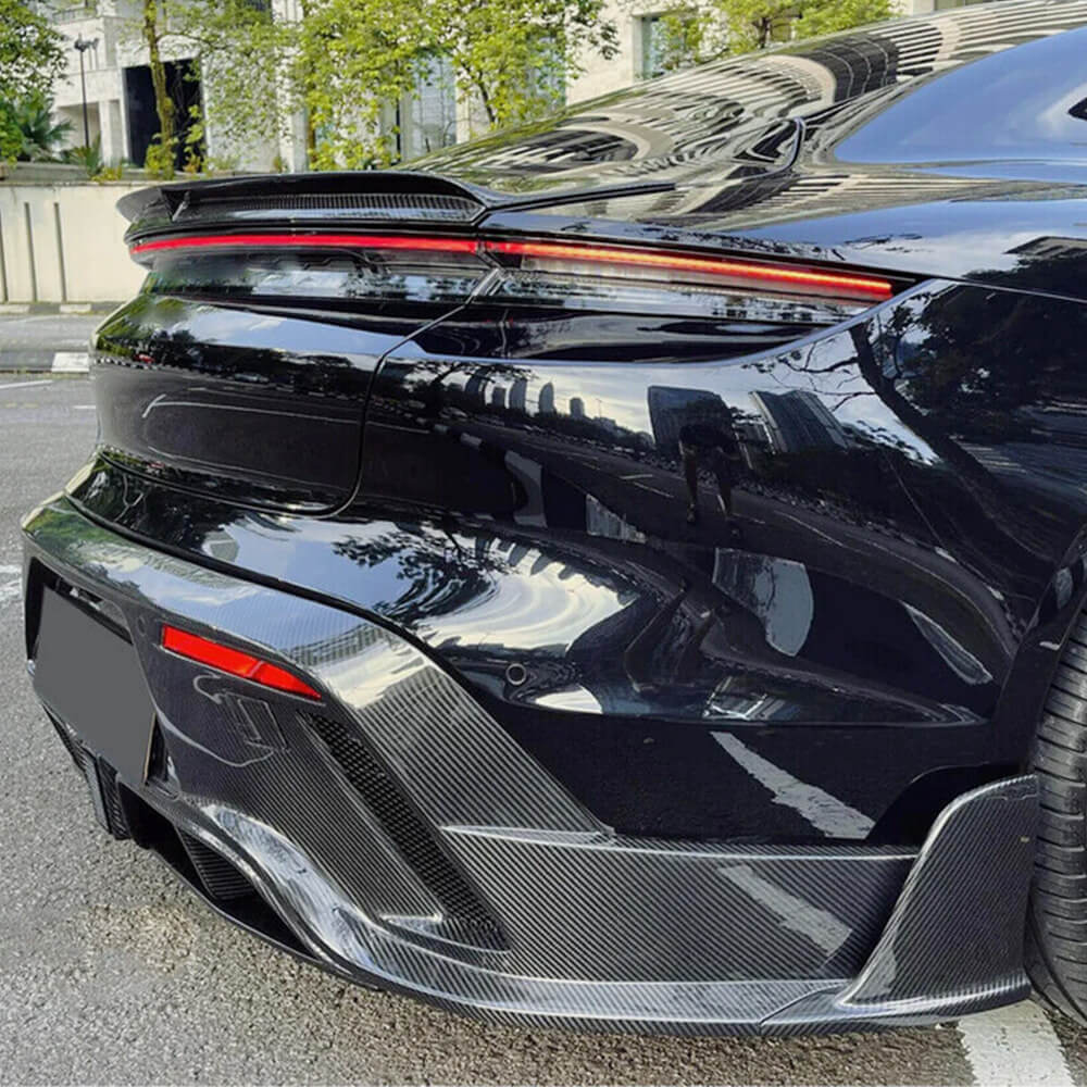 Porsche Taycan Turbo S 9J1 Carbon Fiber Rear Bumper Lip | Exterior