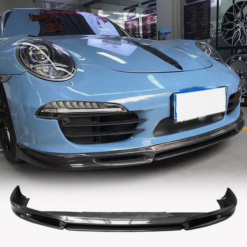 Porsche 911 991 991.2 Carrera 2012-2015 Front Bumper Lip Carbon Fiber-Ahacarbon