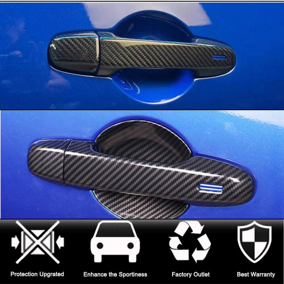 For Subaru BRZ Toyota GT86 2-Door Carbon Fiber Door Handle Cover Trims Car Decals Stickers