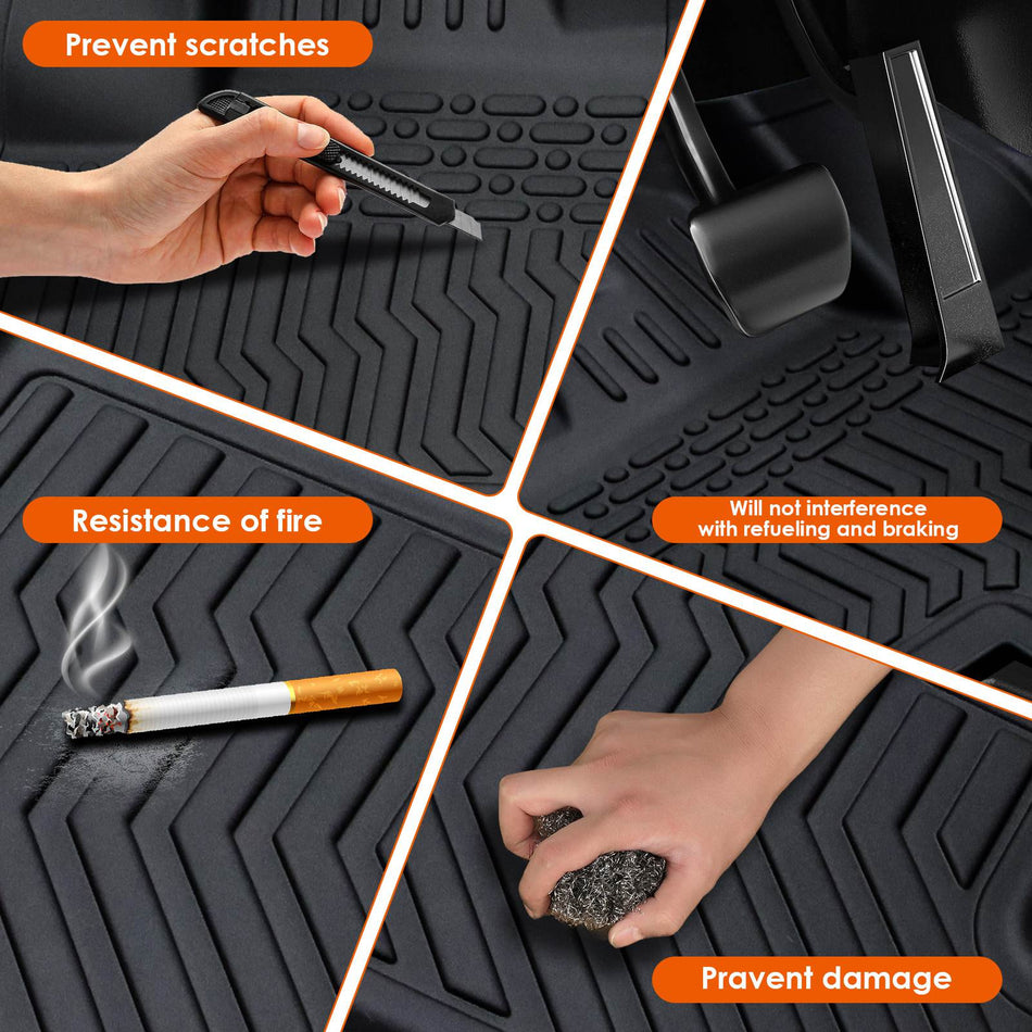 TPE Rubber Car Floor Mats All-Weather For 18-23 Honda Accord