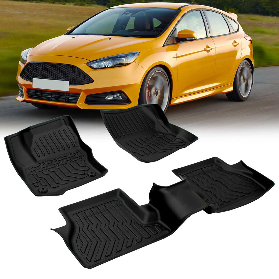 For Ford Focus 12-18 Car Floor Mats All-Weather TPE Rubber Floor Mats
