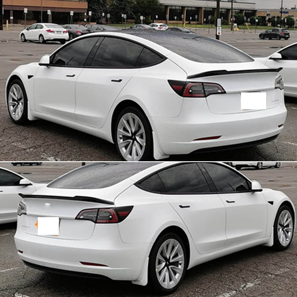 Tesla Model 3 2017-2023 ABS Carbon Look Rear Trunk Spoiler-Ahacarbon