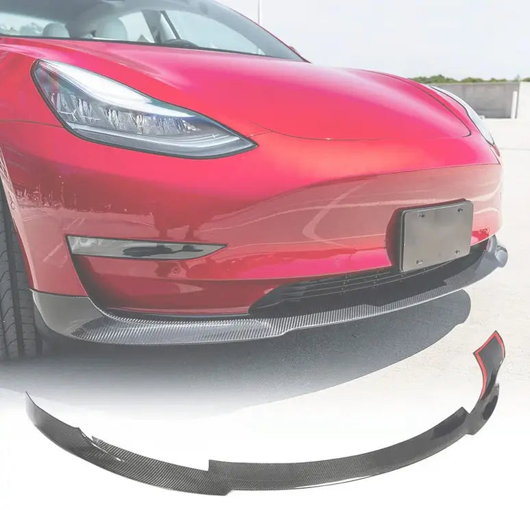 For Tesla Model 3 2017-2022 Carbon Fiber BodyKits Front Bumper Lip Side Skirts Rear Diffuser Spoiler Wing Tail