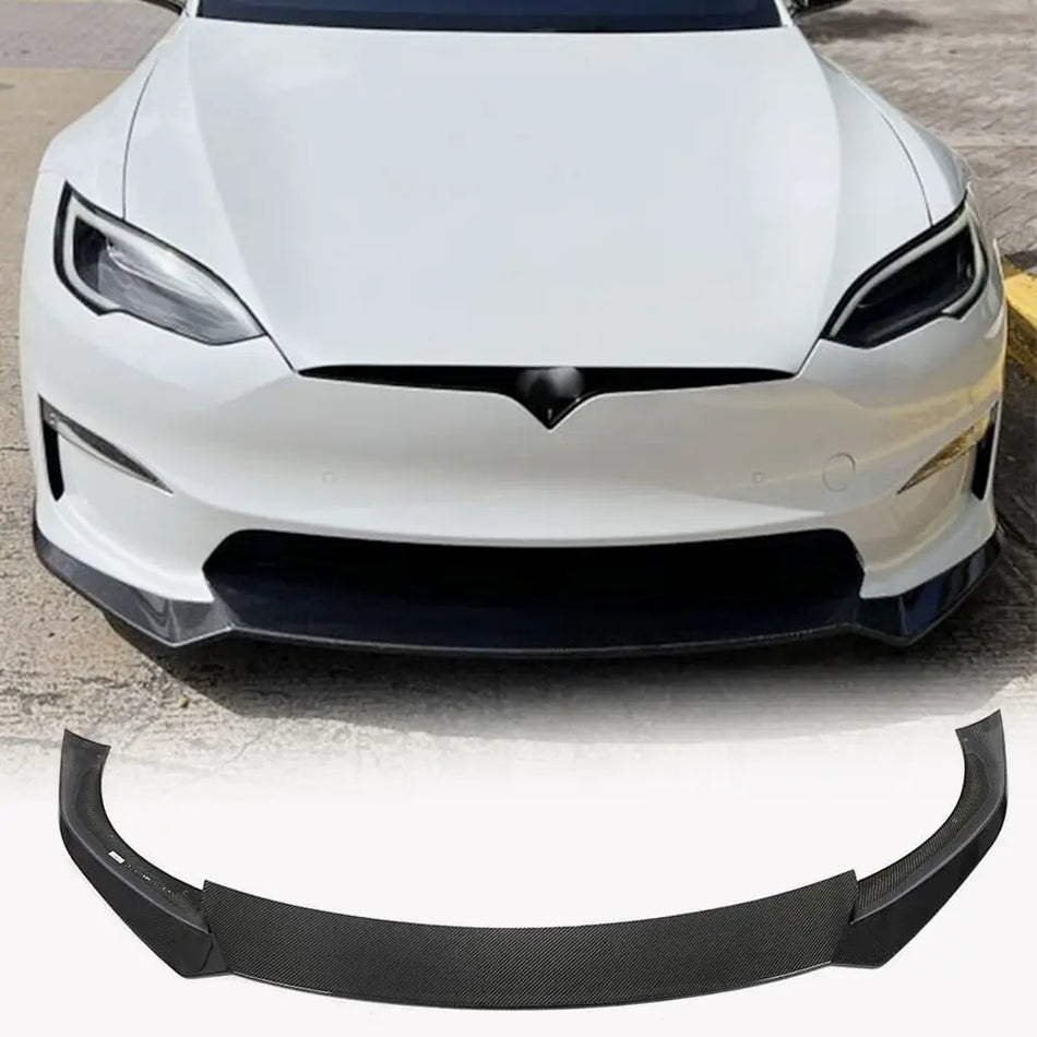 For Tesla Model S 2021-2023 Carbon Fiber Bodykit Front Bumper Lip Side Skirts Rear Diffuser