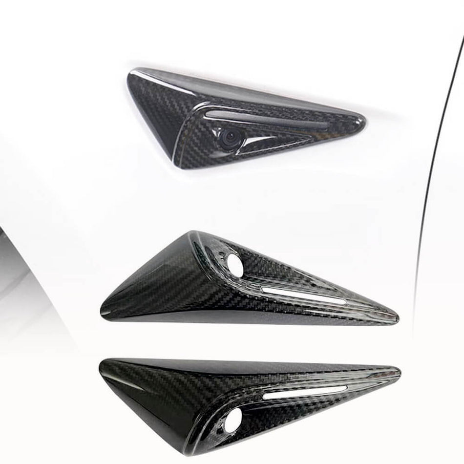 For Tesla Model X Dry Carbon Fiber Side Air Fender Vent Cover Trims