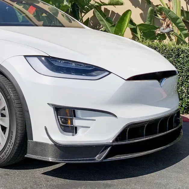 For Tesla Model X Carbon Fiber Body Kit Front Bumper Lip Rear Bumper Diffuser