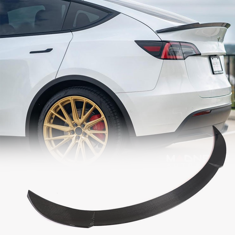 For Tesla Model Y Carbon Fiber Rear Trunk Spoiler Boot Wing Lip