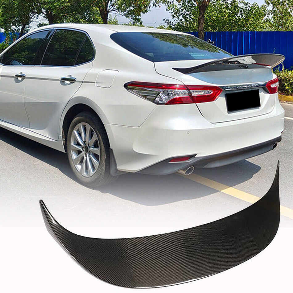 For Toyota Camry Sedan 18-21 Carbon Fiber Rear Trunk Spoiler Boot Wing Lip