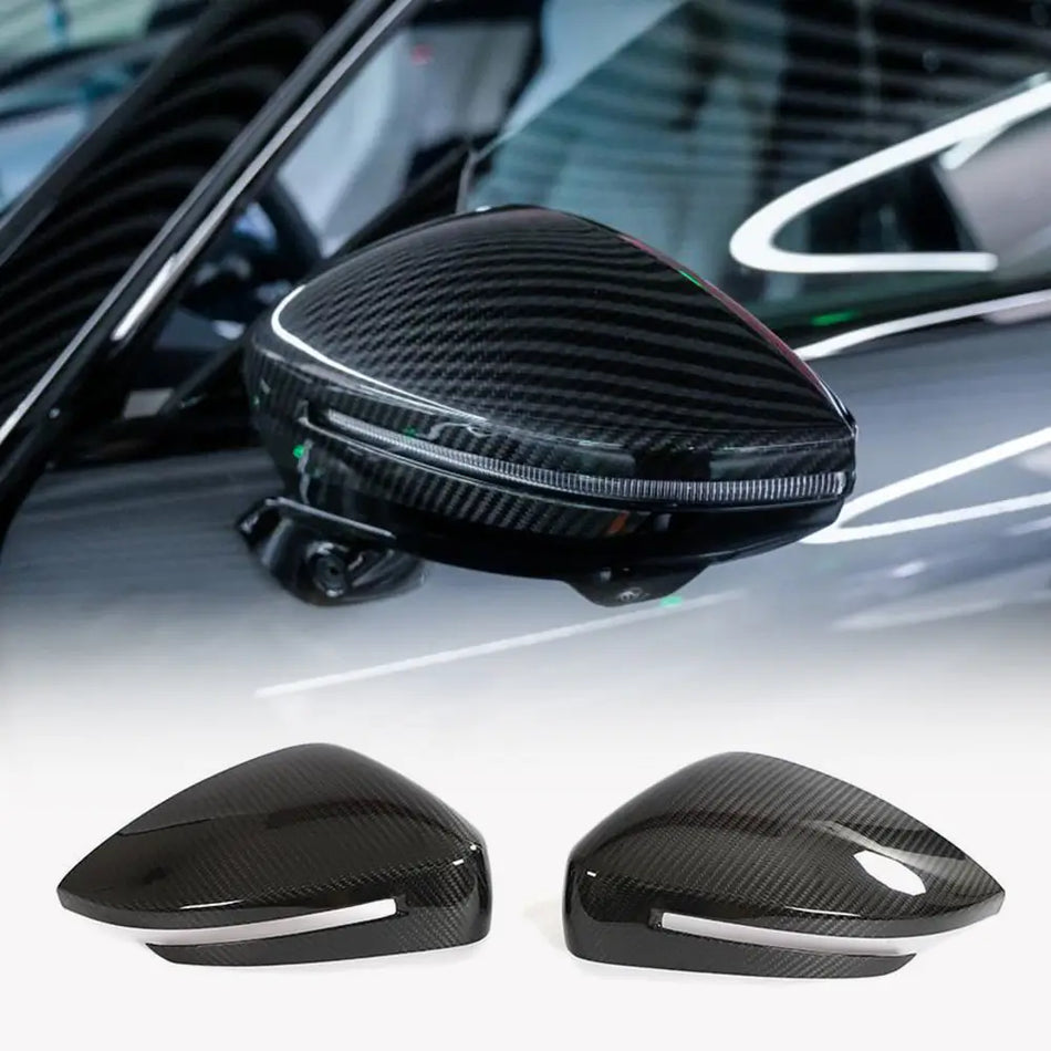 For Zeekr 001 2021-2023 Dry Carbon Fiber Add-on Side Rearview Mirror Cover Caps Pair