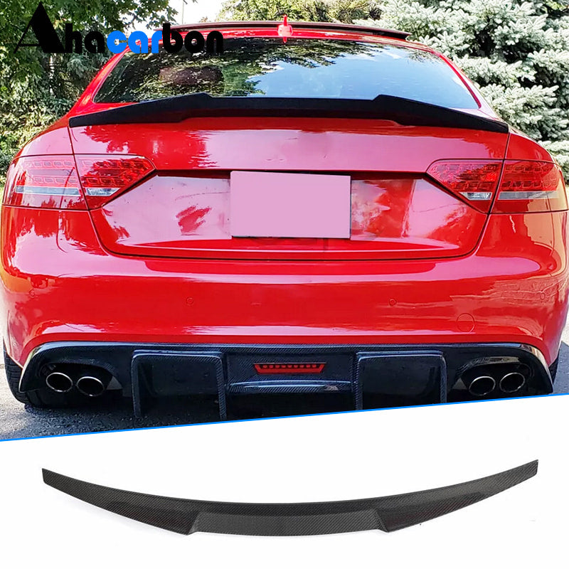 For Audi S5 B8/B8.5 Coupe 2Door 2015 Carbon Fiber Rear Trunk Spoiler Boot Wing Lip