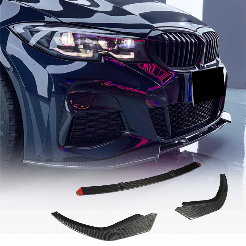 For BMW 3 Series G20 320i 330i M Sport M340i Carbon Fiber Front Bumper Lip Spoiler Splitter