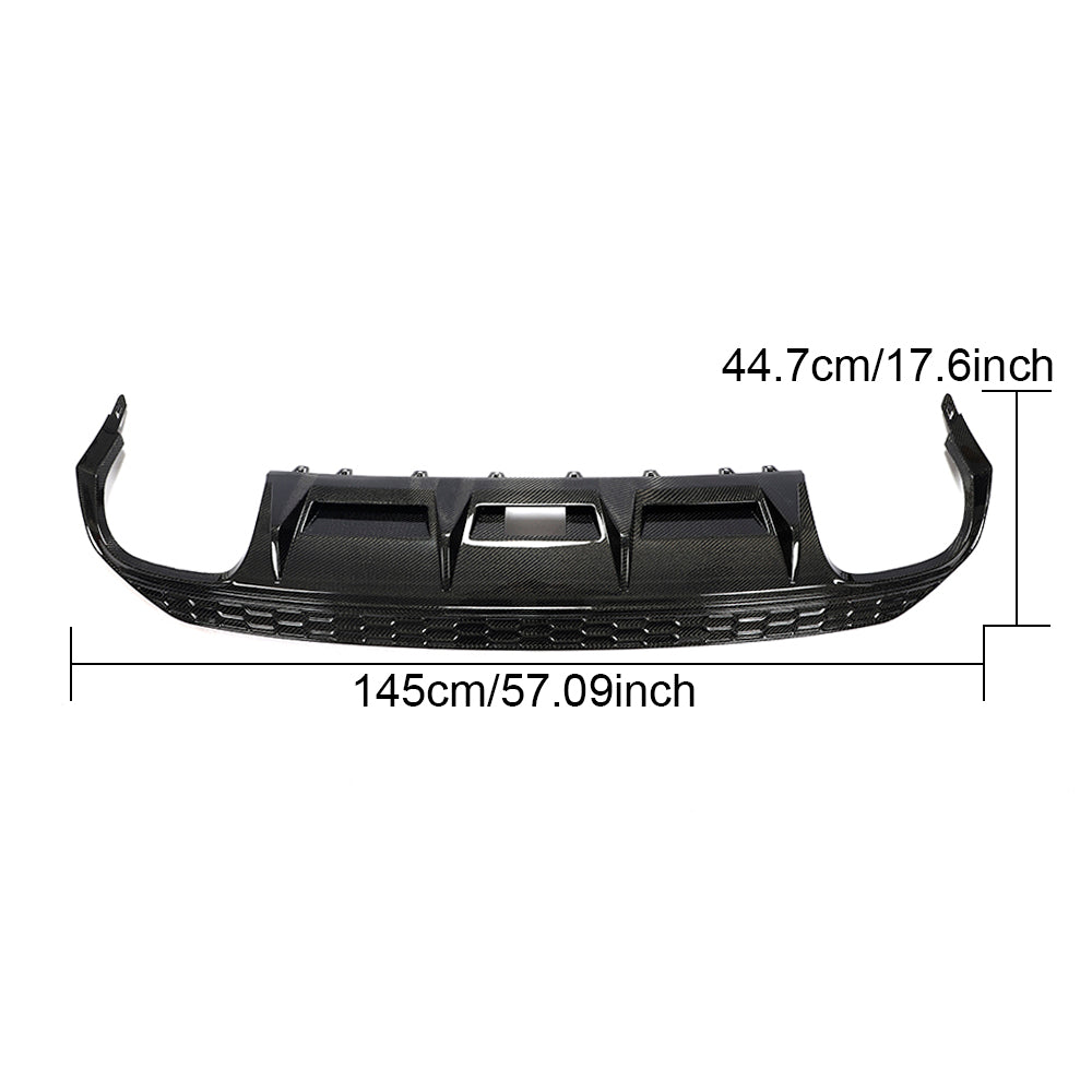 Audi A3 S Line S3 8Y rear diffuser dimensions, approximately 145 cm wide and 44.7 cm high