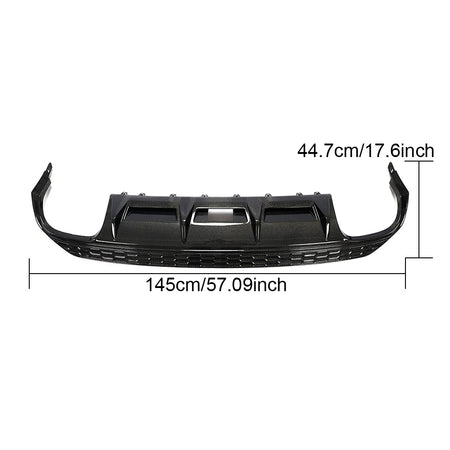 Audi A3 S Line S3 8Y rear diffuser dimensions, approximately 145 cm wide and 44.7 cm high
