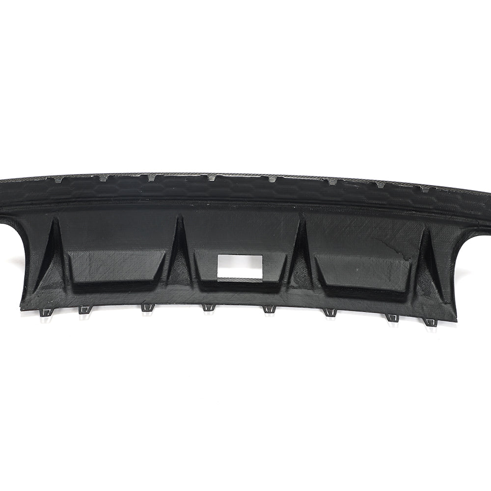Rear mounting-side view of the Audi A3 S Line S3 8Y carbon fiber rear diffuser