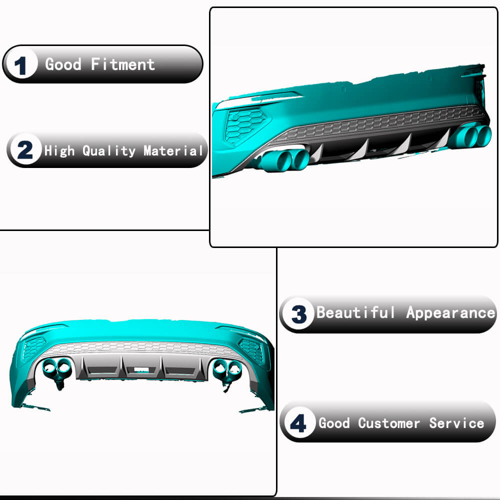 Fitment and installation reference for the Audi A3 S Line and S3 8Y rear diffuser