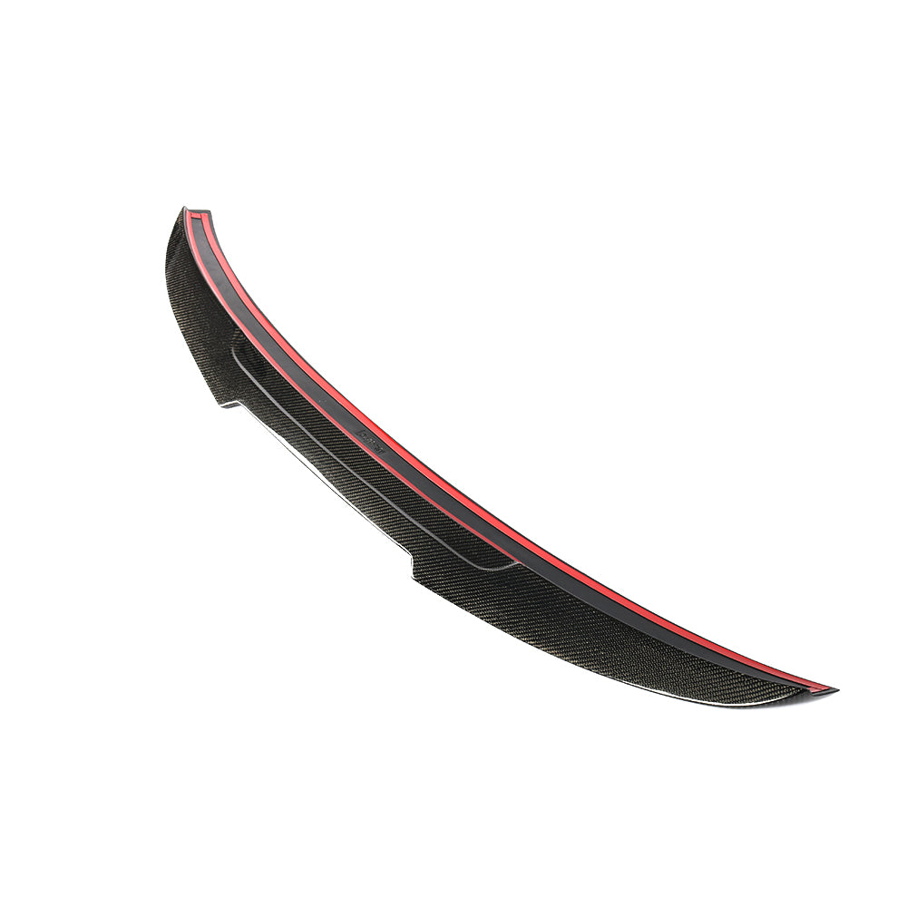 Audi A3 S3 carbon trunk spoiler underside and mounting surface view