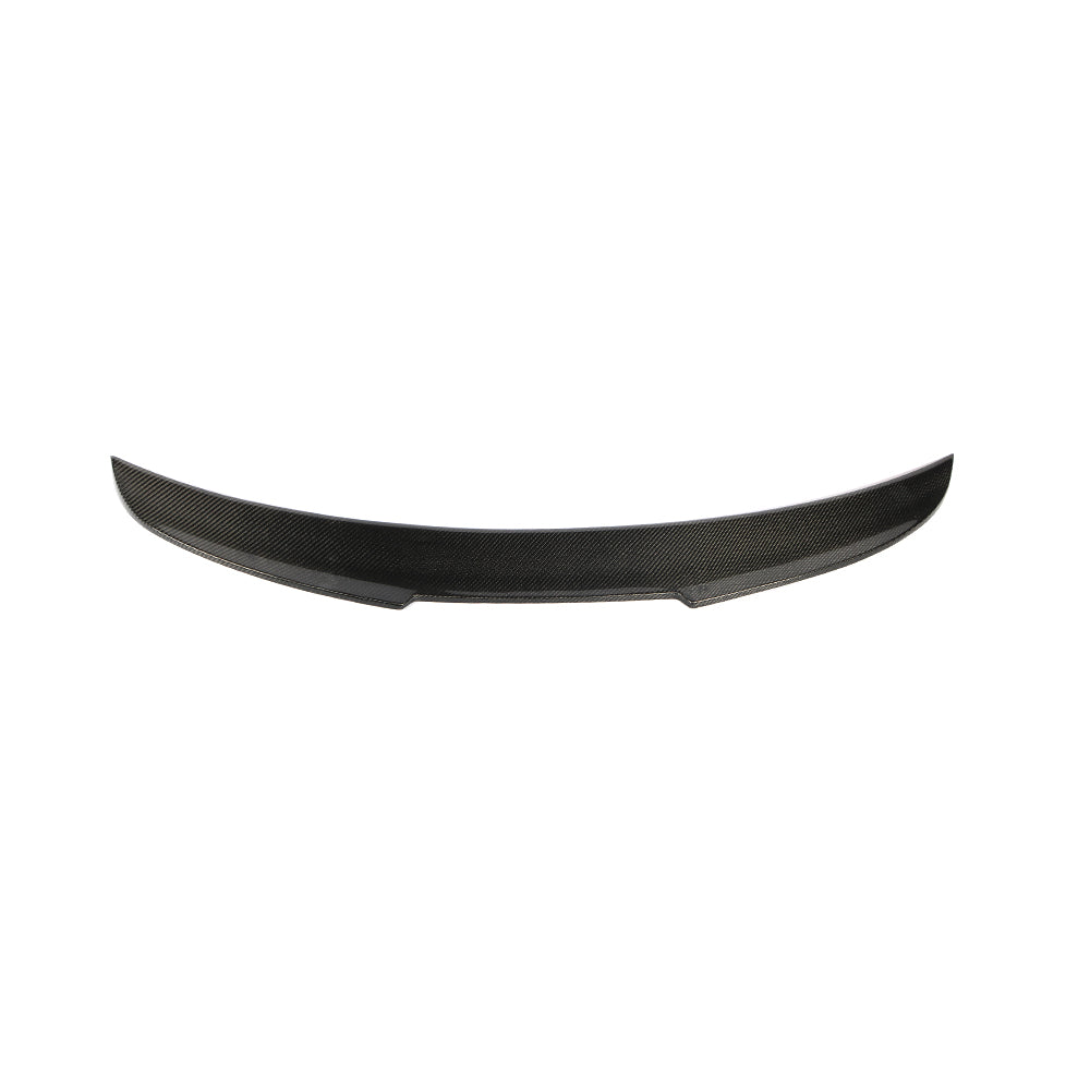 Audi A3 S3 RS3 8V PSM-style carbon fiber trunk spoiler front view