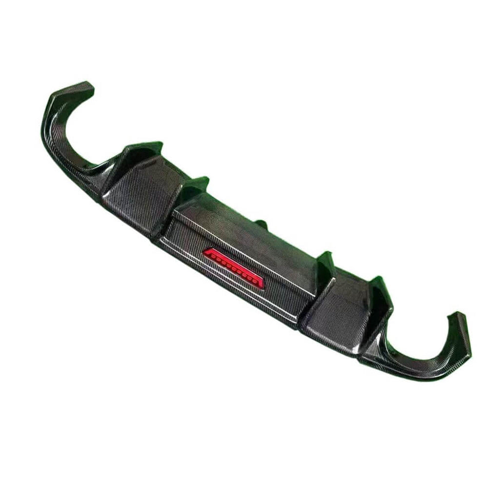 Audi A4 B8 carbon fiber rear bumper diffuser angled product view