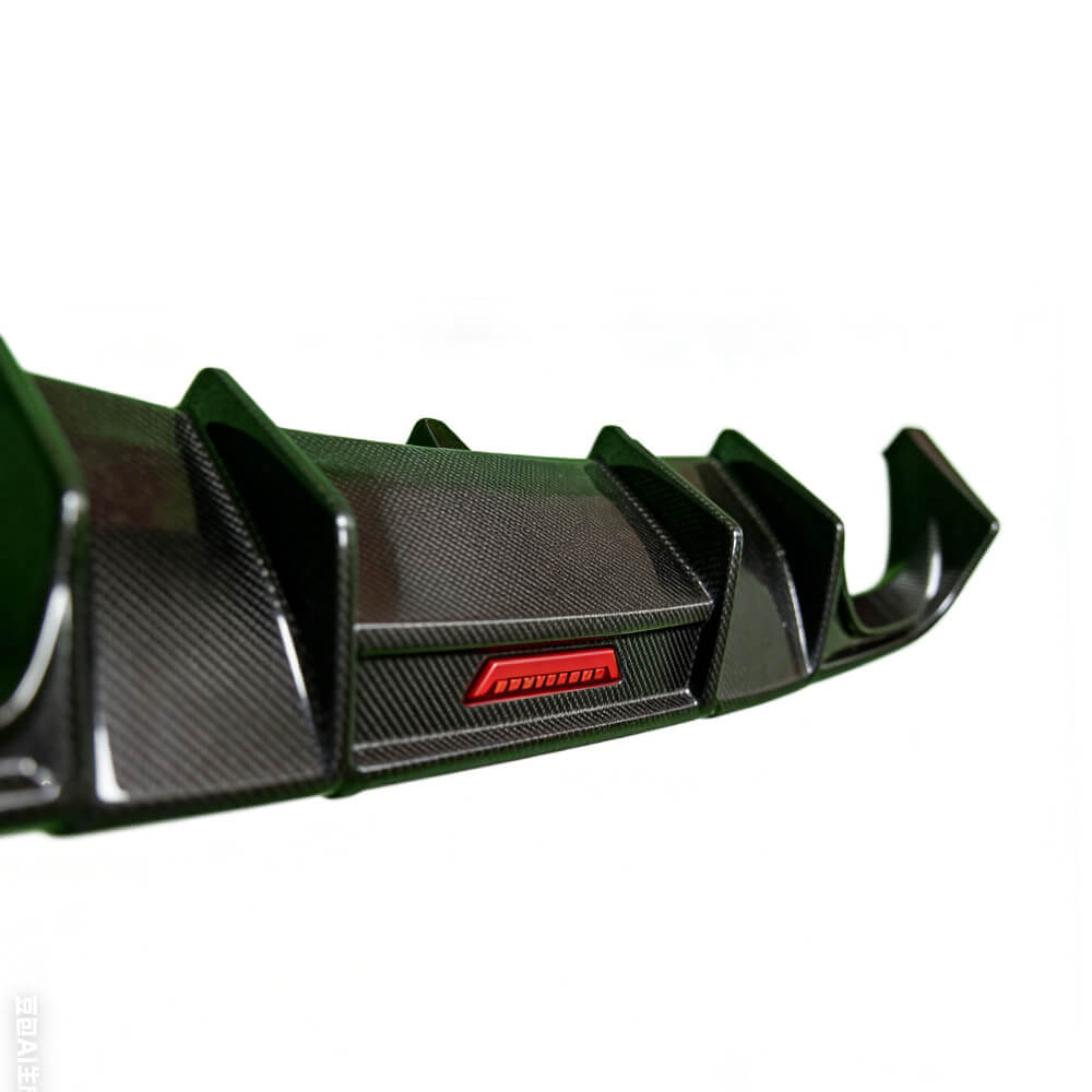 Audi A4 B8 carbon fiber rear bumper diffuser fin detail