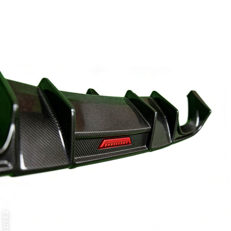 Audi A4 B8 carbon fiber rear bumper diffuser fin detail