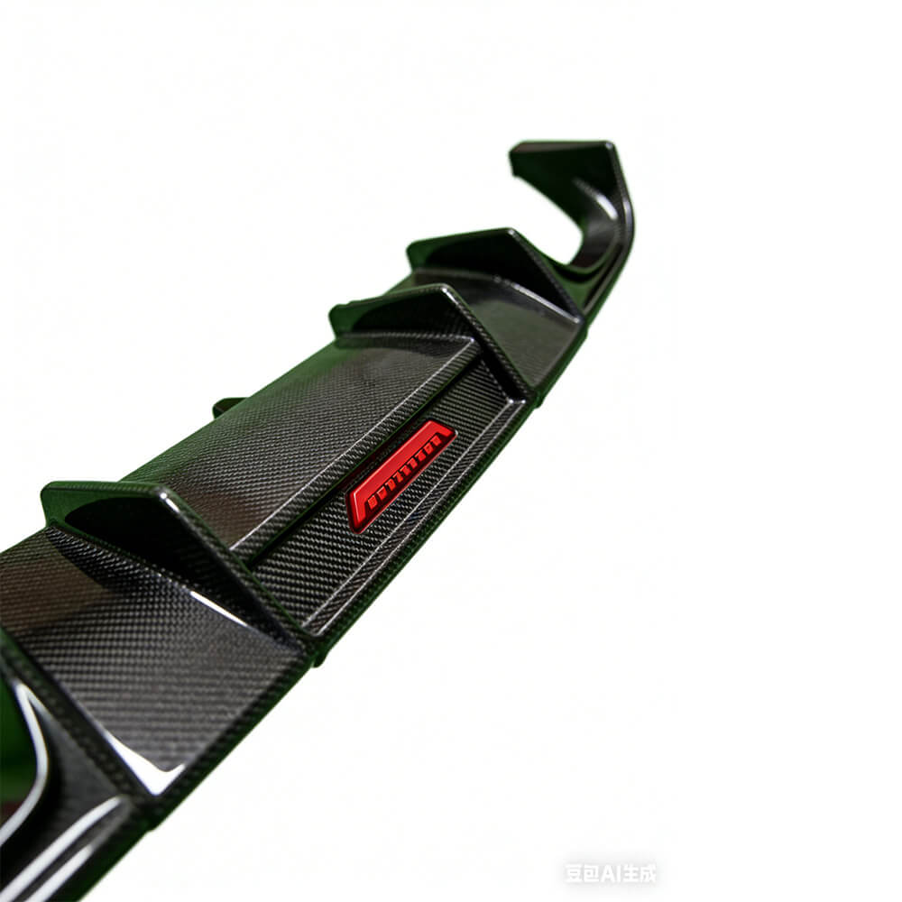 Audi A4 B8 carbon fiber rear diffuser side profile and mounting shape